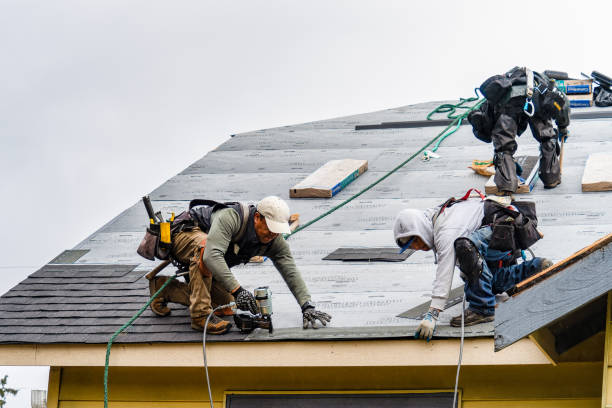 Professional Gutter Installation technician working in Brookshire, TX